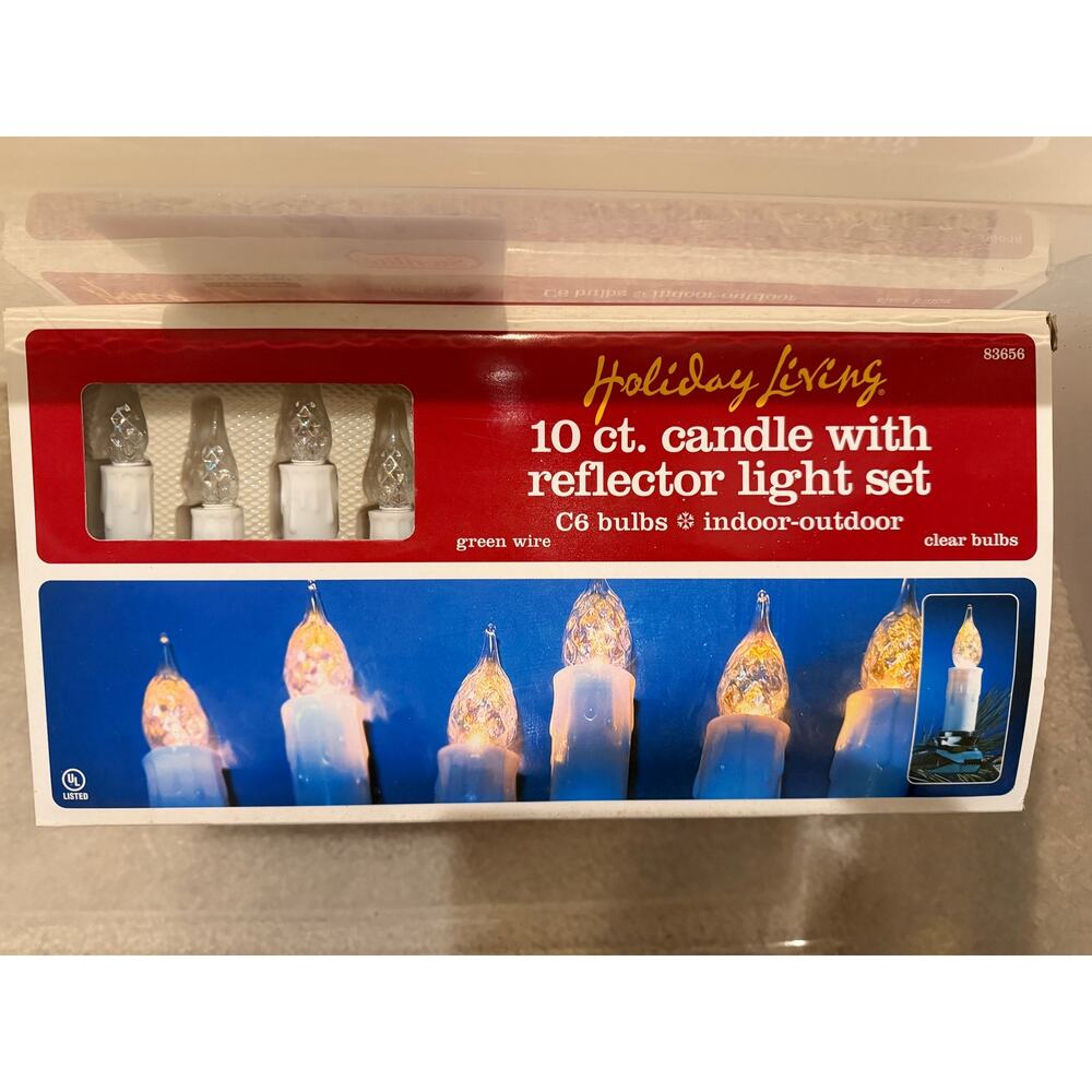Vintage Holiday Living 10ct Candle reflector light set New Lot of 4